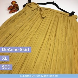 LuLaRoe DeAnne Skirt XL Extra Large Mustard Gold